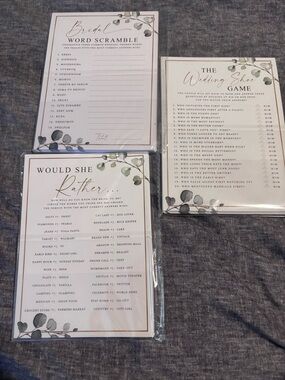 Wedding Game Bundle - Green Leaf Bridal Shower Games